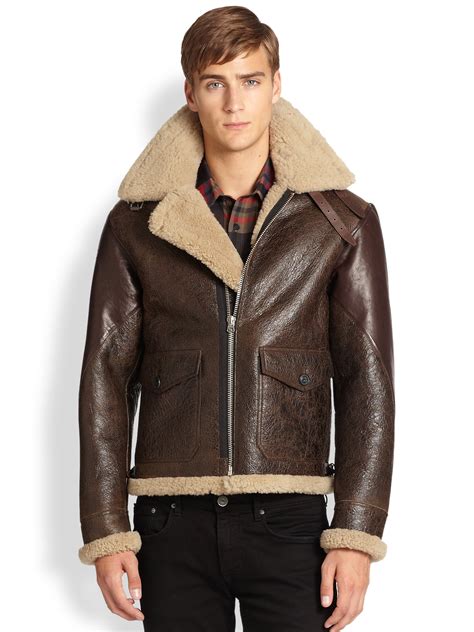 burberry shearling jacket women's|shearling aviator jacket men's.